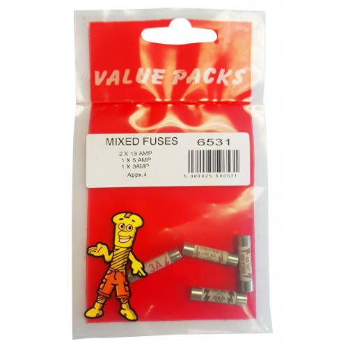 Fast Pak MIXED FUSES ( 2 X 13amp - 1 X 5amp - 1 X 3amp )