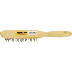 SupaTool Wire Brush With Oak Handle 4 Rows