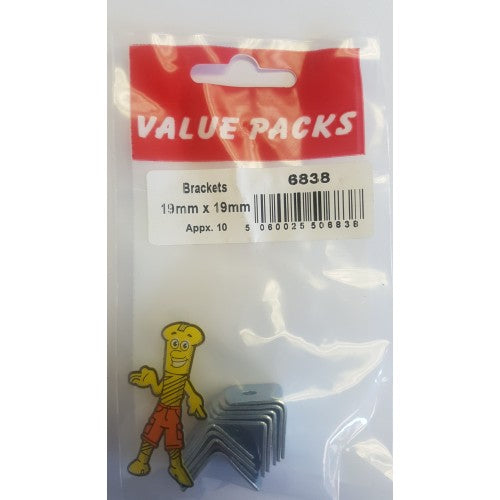 Fast Pak 19mm x 19mm STEEL BRACKETS ZINC