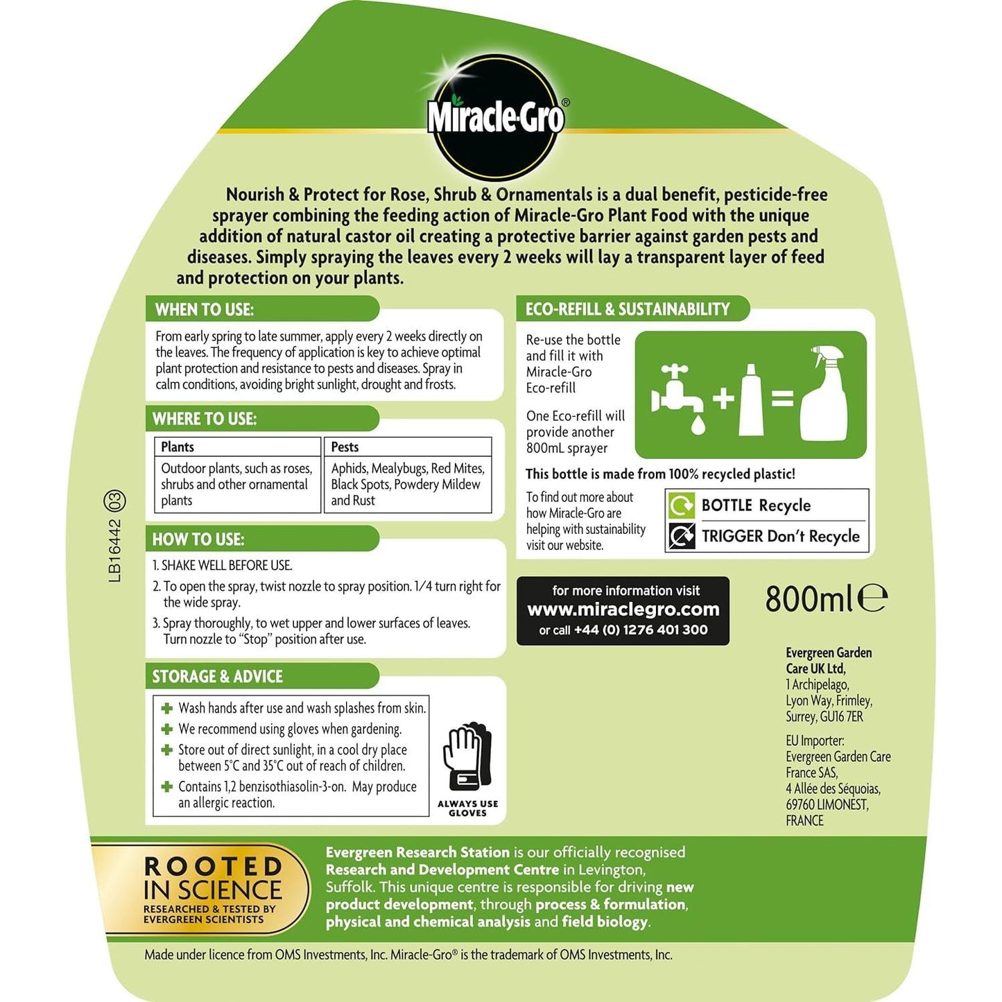 Recambio Miracle-Gro® para nutrir y proteger contra insectos y enfermedades