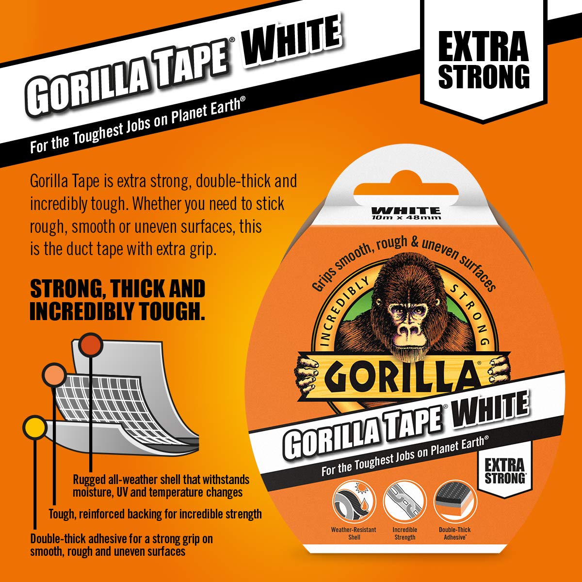 Gorilla Tape White 27m White