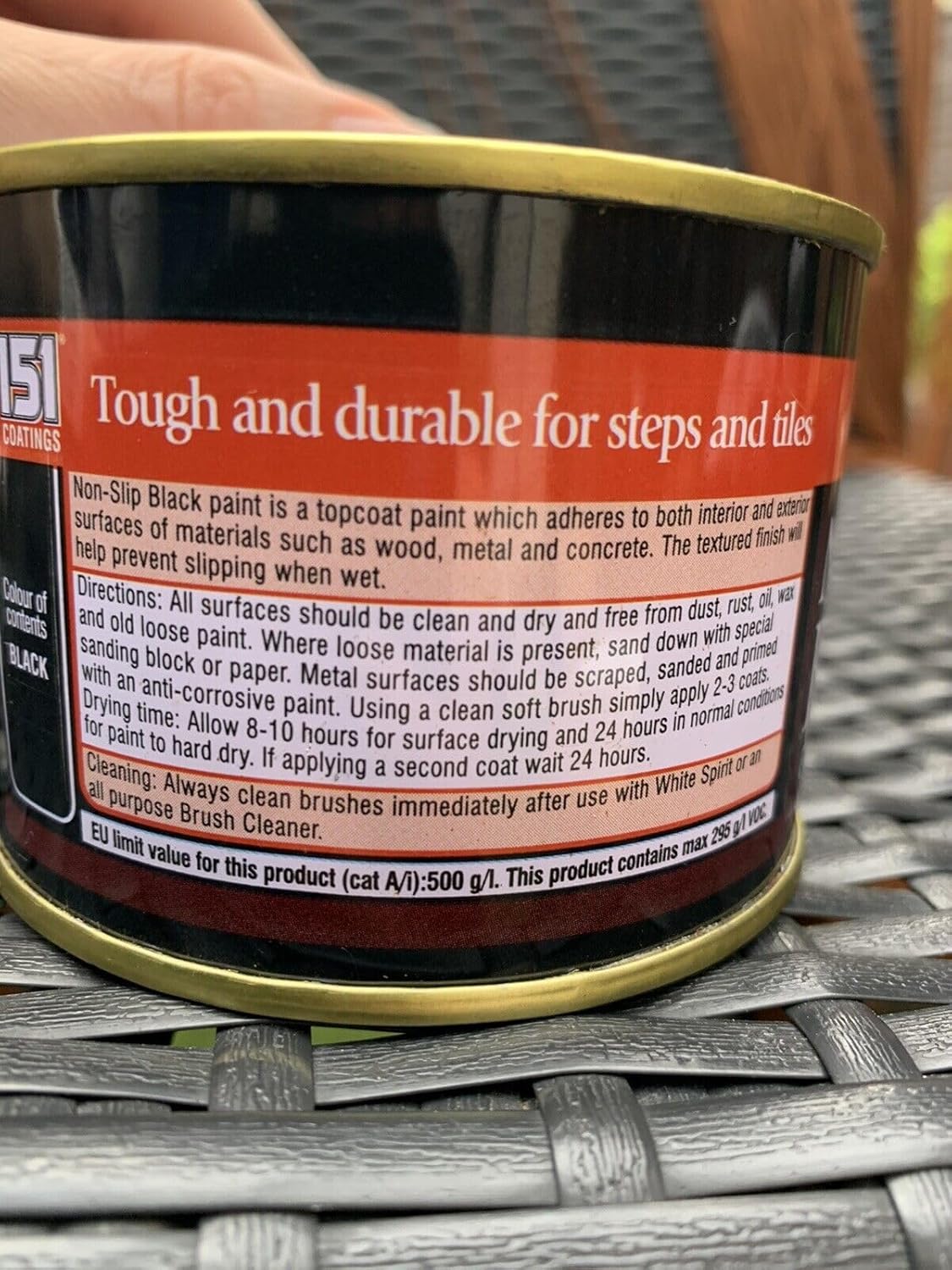 151 Coatings Pintura Mate Antideslizante 180ml Negro