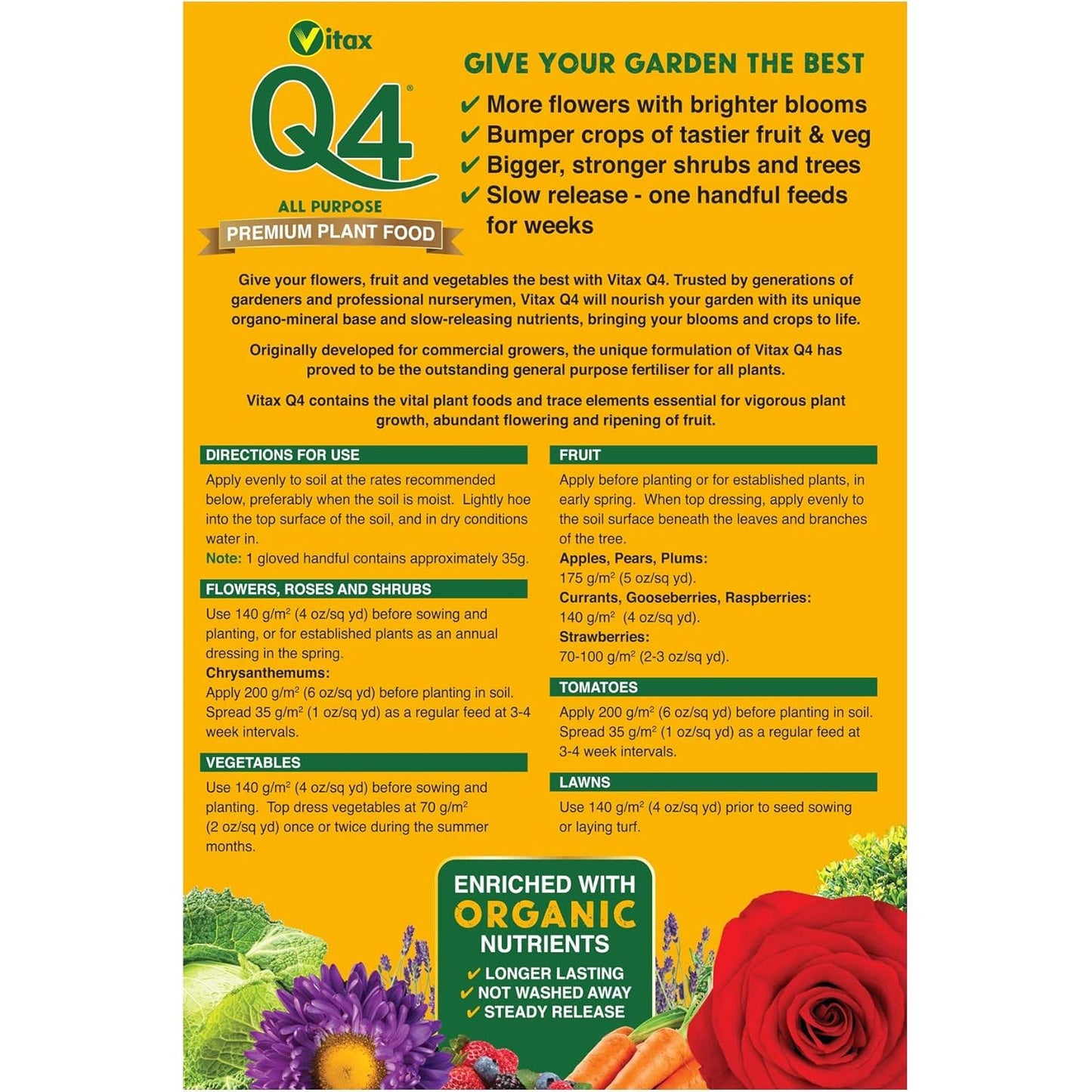 Vitax Q4 Fertiliser Pelleted 2.5kg