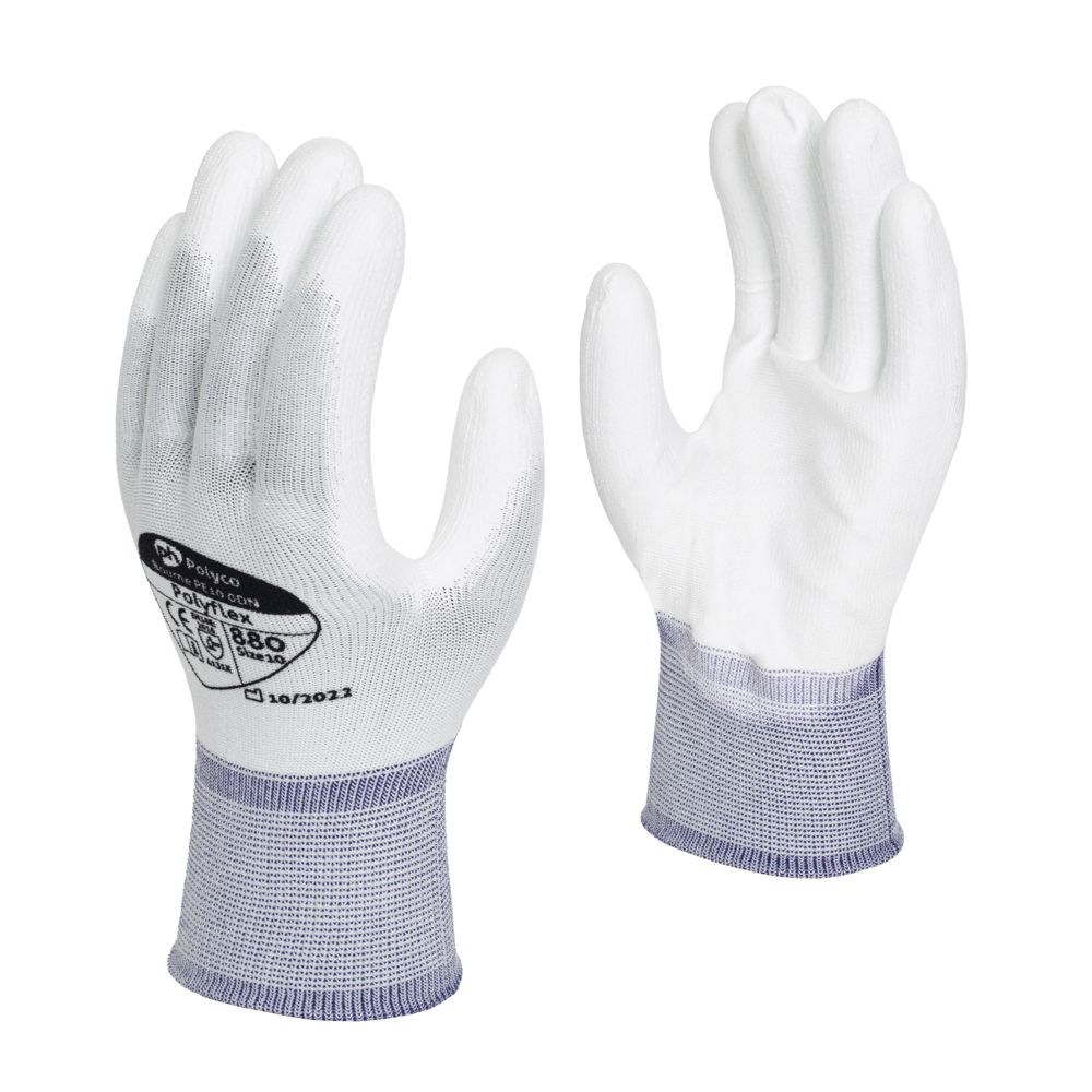 Glenwear White PU Gloves