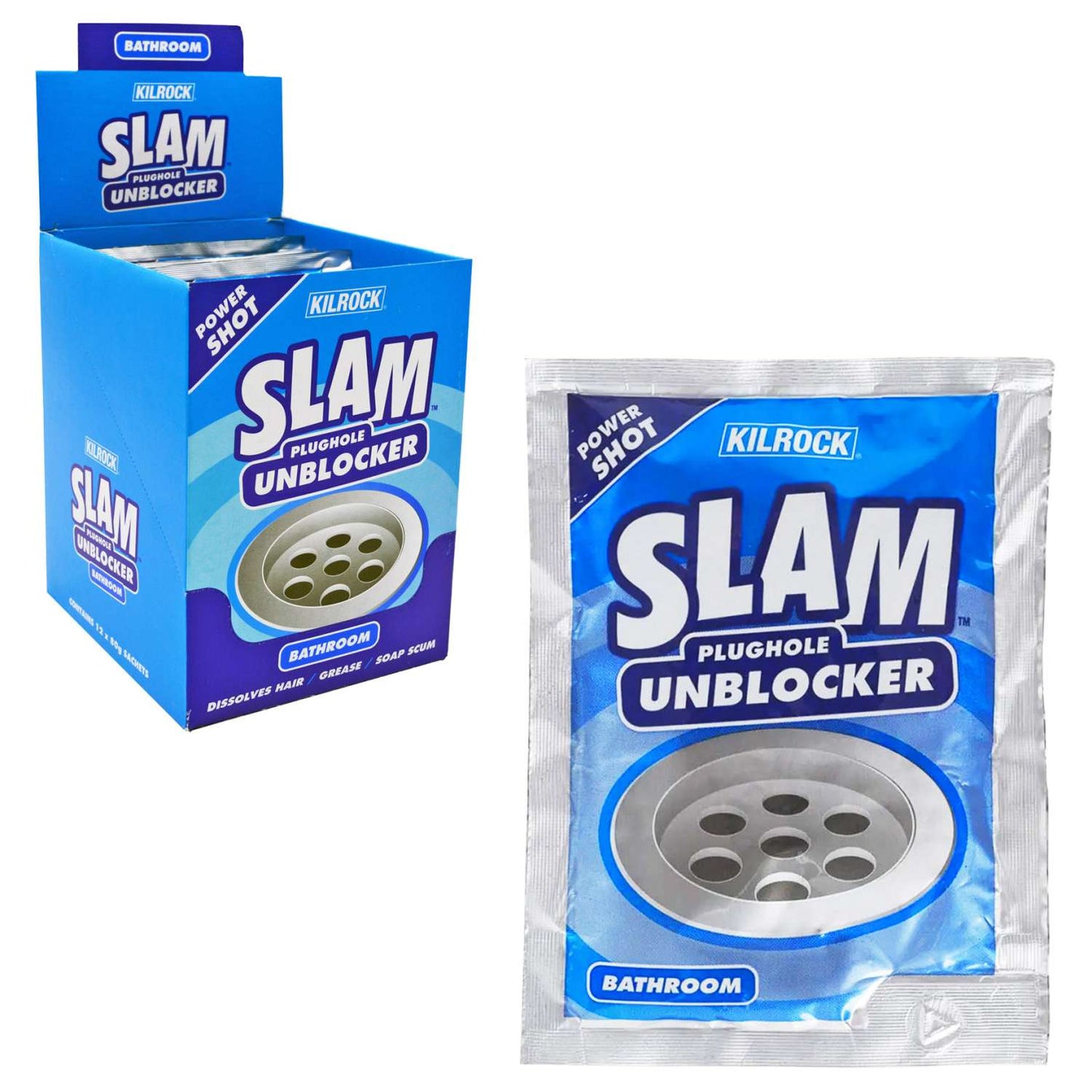 Kilrock Slam Plughole Unblocker Bathroom 80g