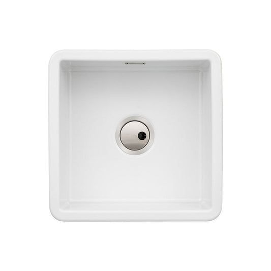 Abode Sandon 1B Ceramic Undermount/Inset Sink - White