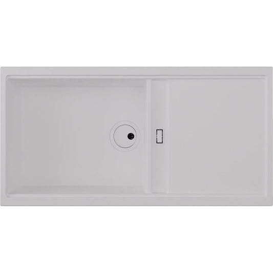Abode Syncronist Large 1.25B & Drainer Inset/Undermount Sink - White