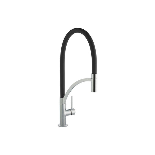 Prima+ Swan Neck Single Lever Mixer Tap w/Pull Out - Black