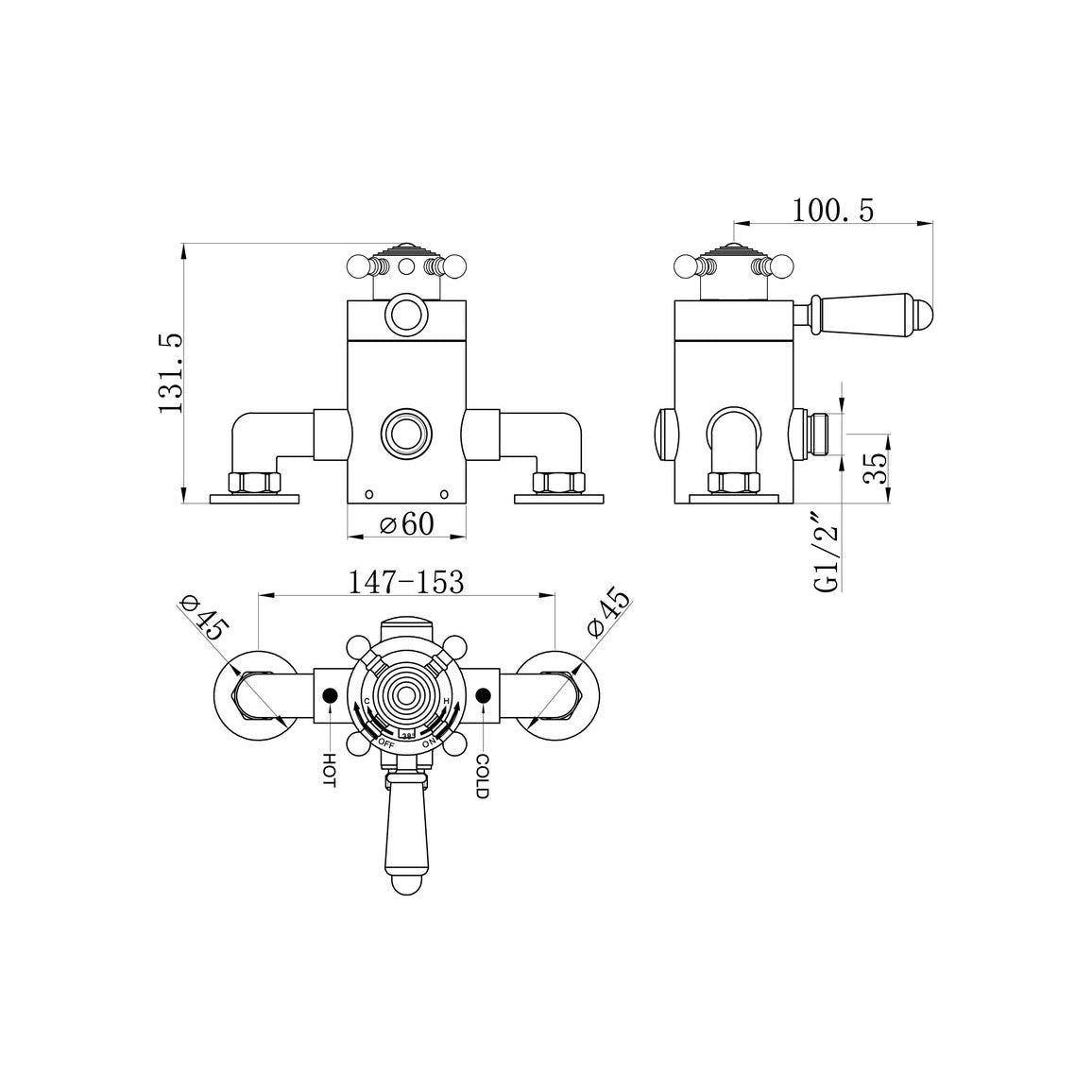 Burchs Traditional Thermostatic Concentric Shower Valve
