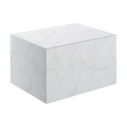 Hayes 600mm Wall Hung Storage Drawer - White Marble