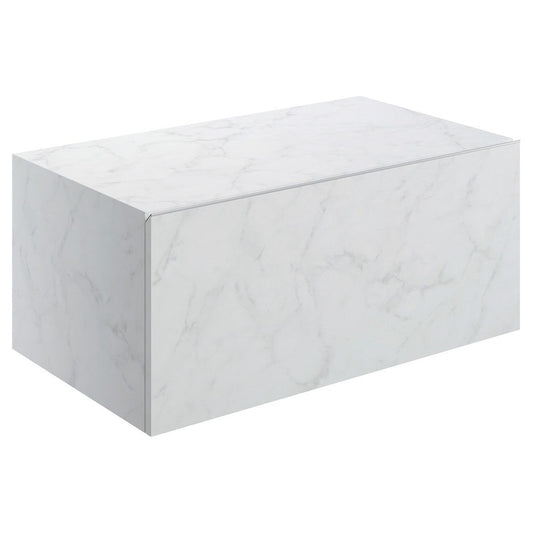 Hayes 800mm Wall Hung Storage Drawer - White Marble