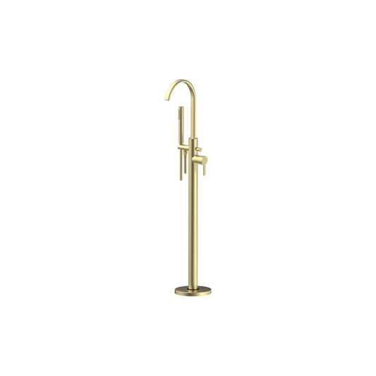 Avery Floor Standing Bath/Shower Mixer - Brushed Brass