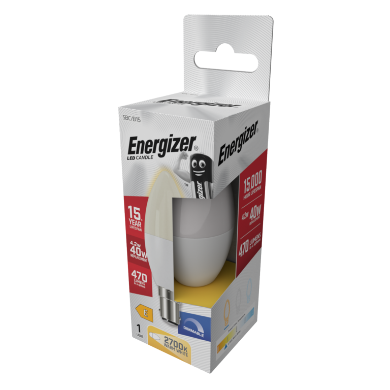 Energizer LED Candle 470lm Opal B15 Dimmable