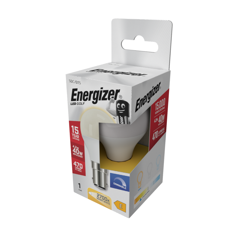 Energizer LED Golf 470lm Opal B15 Dimmable