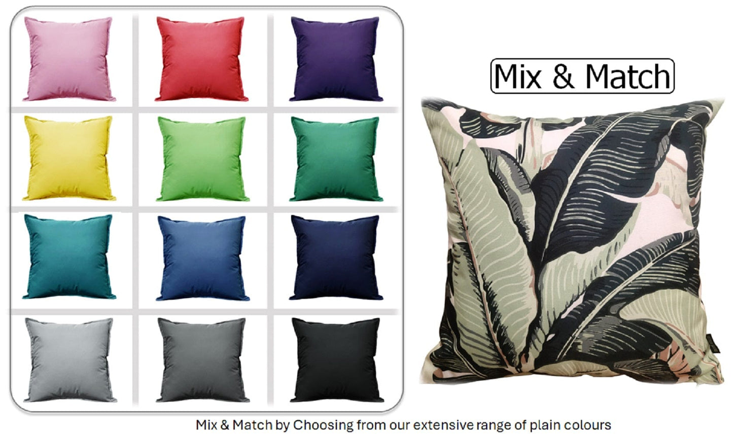 Banza Waterproof Durable Indoor Outdoor Cushions with High-Quality Hollow-Fibre Filling Ideal for Patios Benches Sofas and Chairs 43 x 43 cm by OLIVIA ROCCO