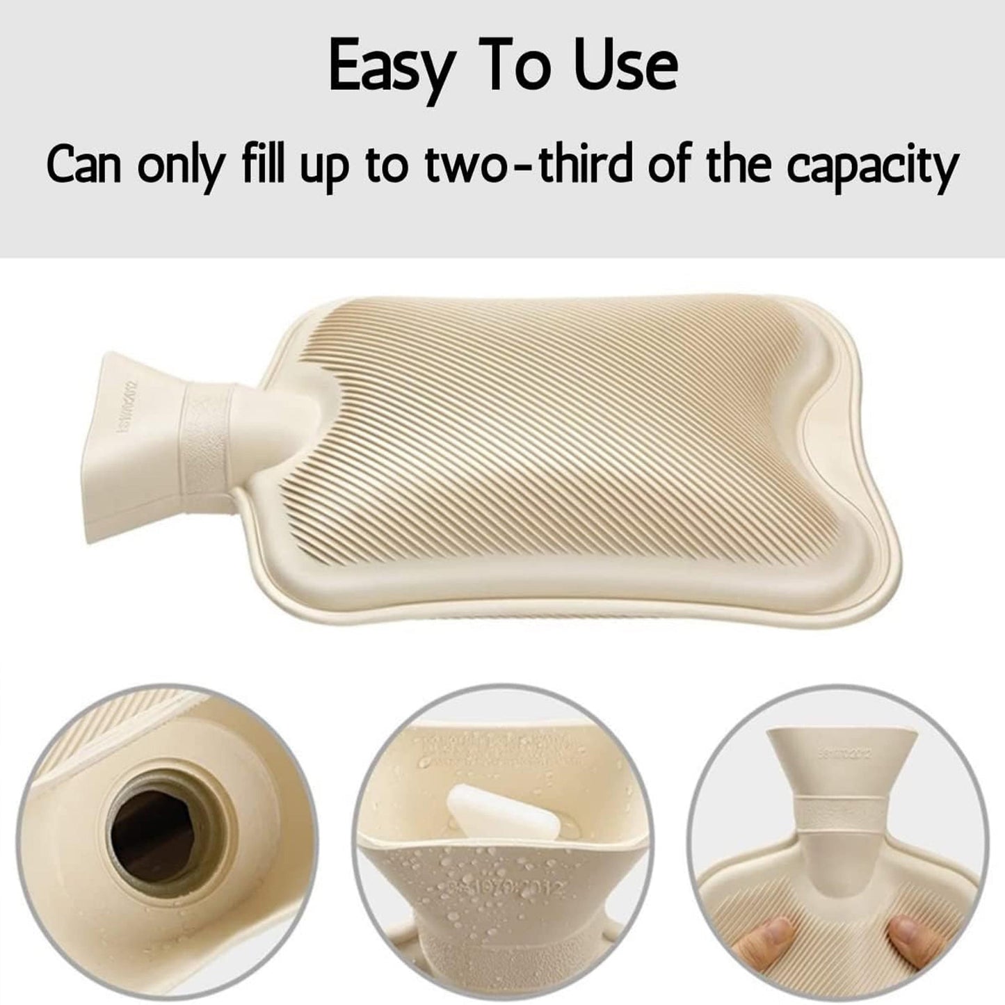 Christmas Hot Water Bottle with Festive Reindeer Cover 1L Natural Rubber UK Safe Tested Ideal Gift for Adults Kids by OLIVIA ROCCO