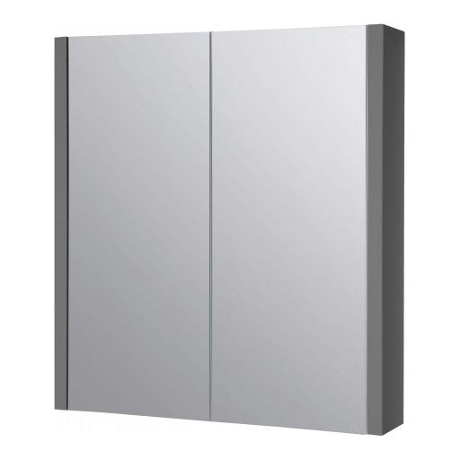 Purity 600mm Mirror Cabinet Storm Grey Gloss