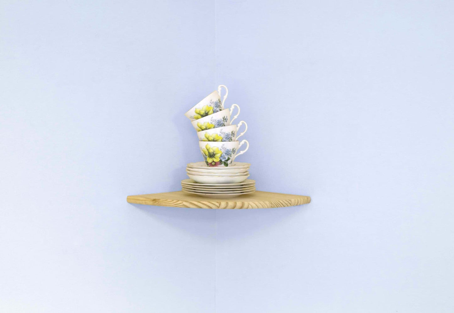 Juego de 3 estantes esquineros de madera natural Core