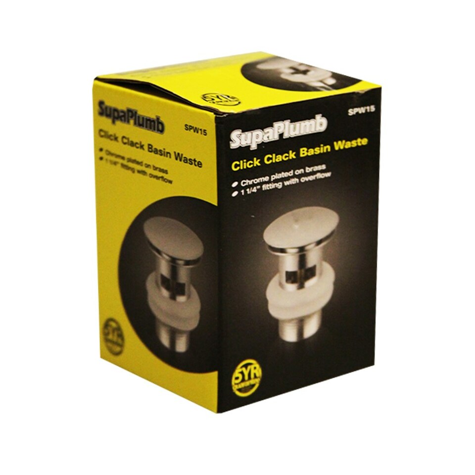 SupaPlumb Click Clack Basin Waste With Round Cover