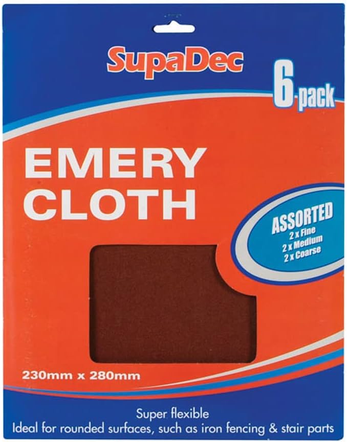 SupaDec Emery Cloth - Pack of 6 (Assorted)