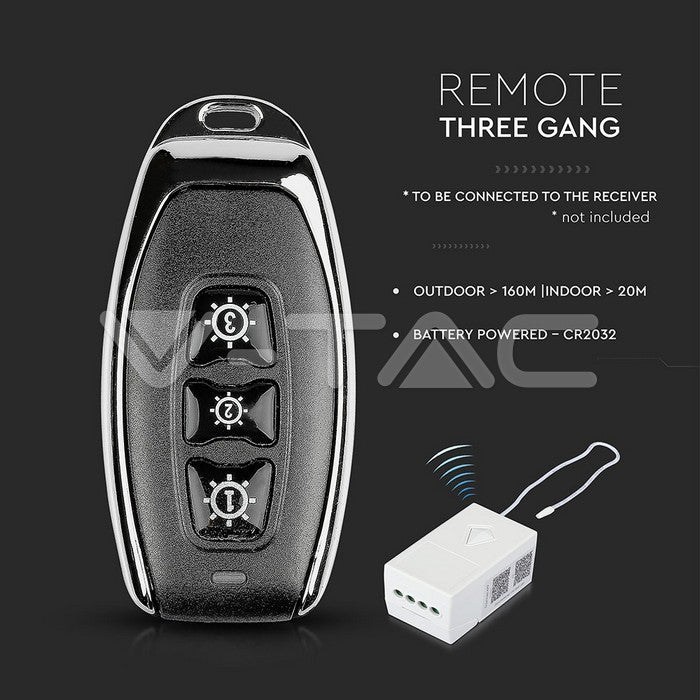 V-Tac 3 Gang Sensor Remote (IP54)