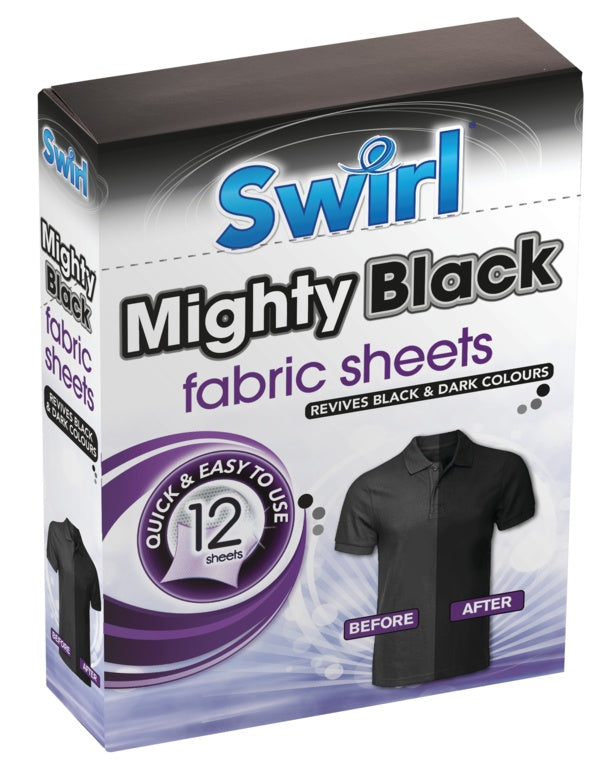 Swirl Mighty Black Sheets – 12 Pack