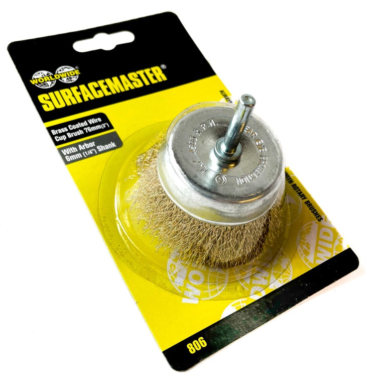 Surfacemaster Brass Wire Cup Brush (x 6mm)