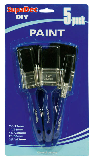 SupaDec Paint Brush Set (12mm, 25mm, 38mm, 50mm, 63mm)