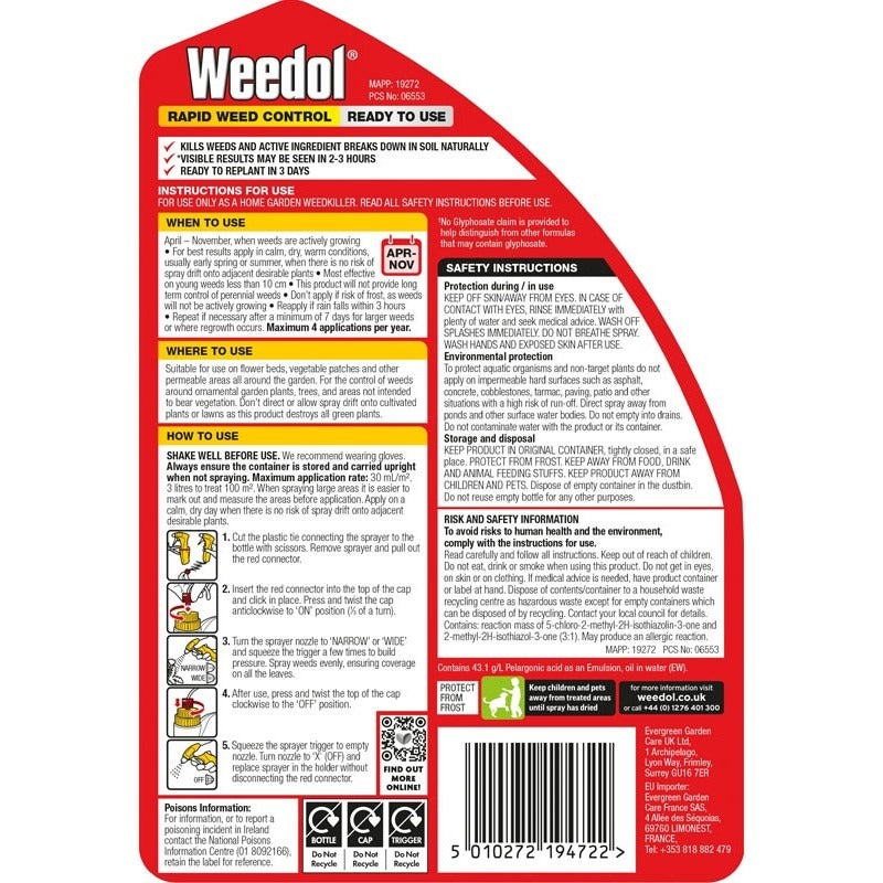 Weedol Rapid RTU Man Spray - 3L