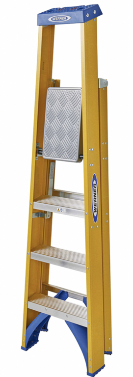 Werner Fibreglass Platform Stepladder – 4 Tread