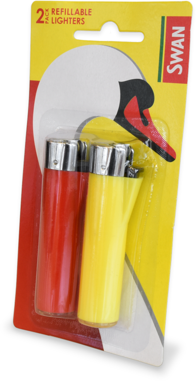 Swan Refillable Lighters – Blister Pack of 2