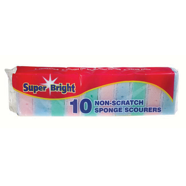 Superbright Non-Scratch Sponge Scourers – Pack of 10