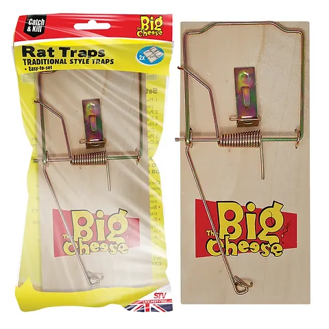 The Big Cheese Wooden Rat Trap - 2 Pack