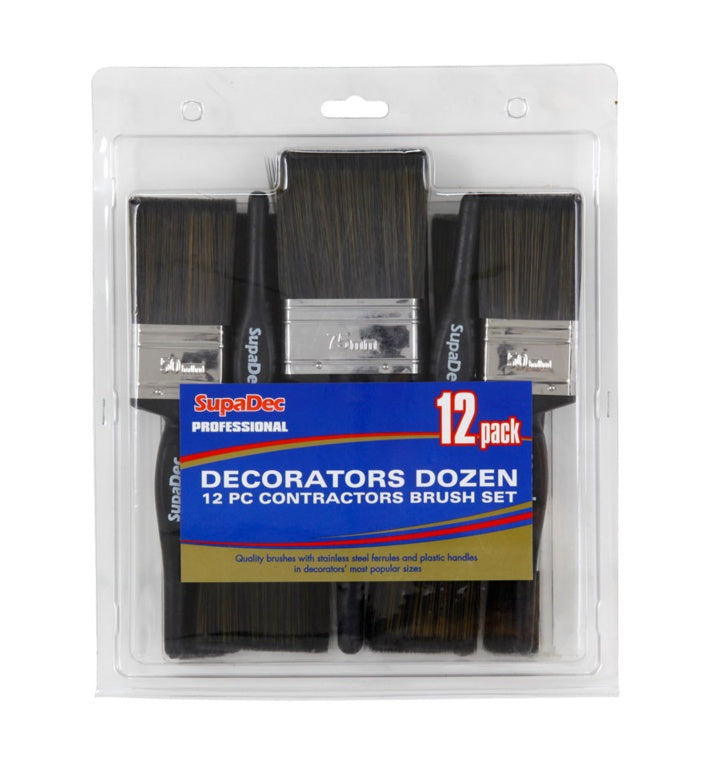 SupaDec Decorators Dozen Contractors Brush Set (12-Pack)