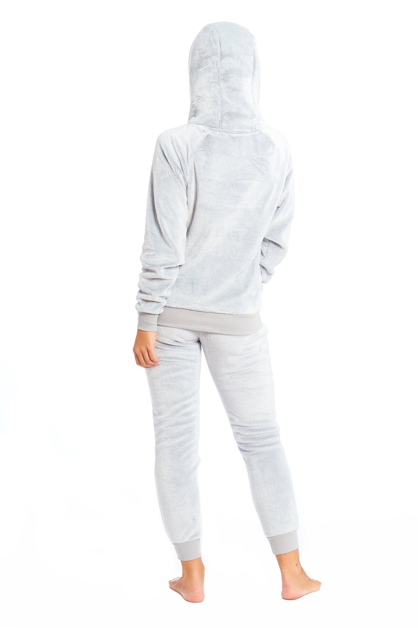 Matching Mother Daughter Plush Fleece Hooded Pyjama Set with Embroidered Sloth Design Ultra-Soft Sherpa-Lined Nightwear for Girls and Women by Daisy Dreamer