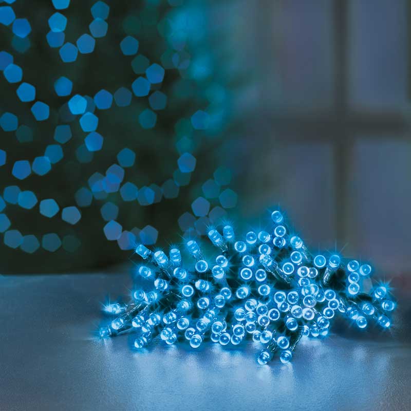 Premier 100 Multi-Action Battery Operated LED TIMELIGHTS with Timer – Blue