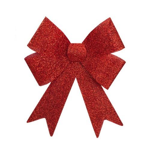 Davies Red Glitter Bow 32cm