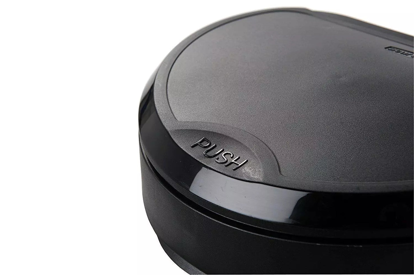 Papelera de empuje Curve Deco en negro y plateado