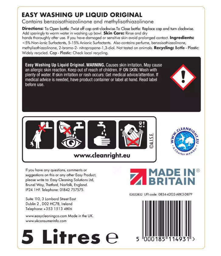 Easy Original Washing Up Liquid 5L