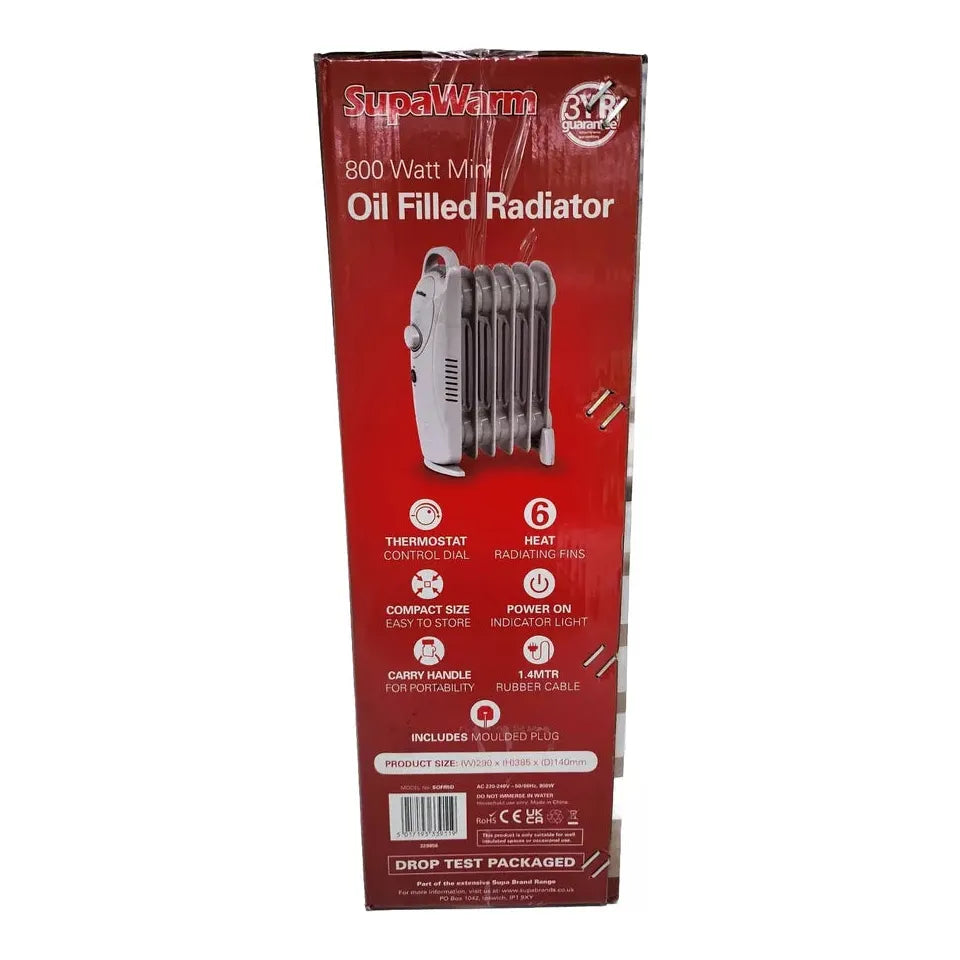 SupaWarm Mini Oil Filled Radiator – 800W