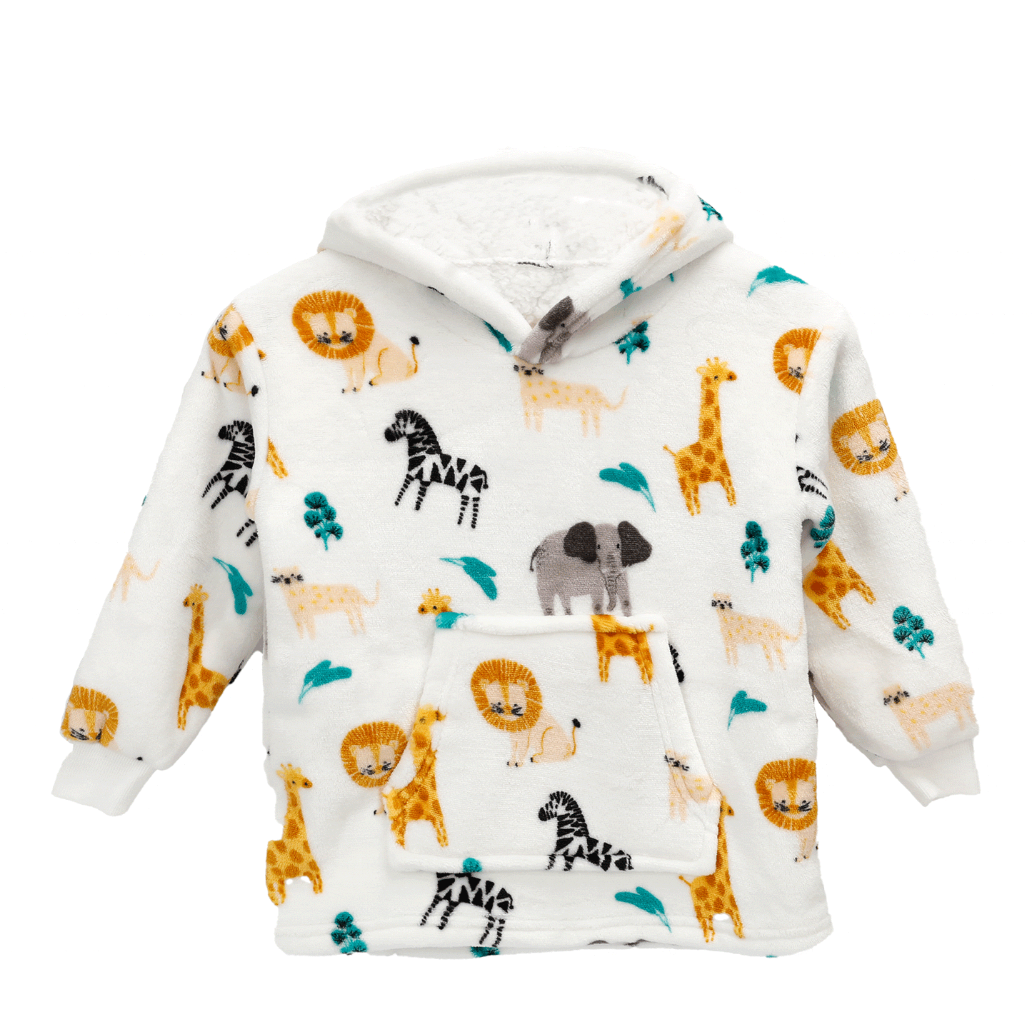 Safari & Sloth Infant Hooded Blanket with Pocket for Toddlers Ages 0-2 Warm Unisex Loungewear by Daisy Dreamer