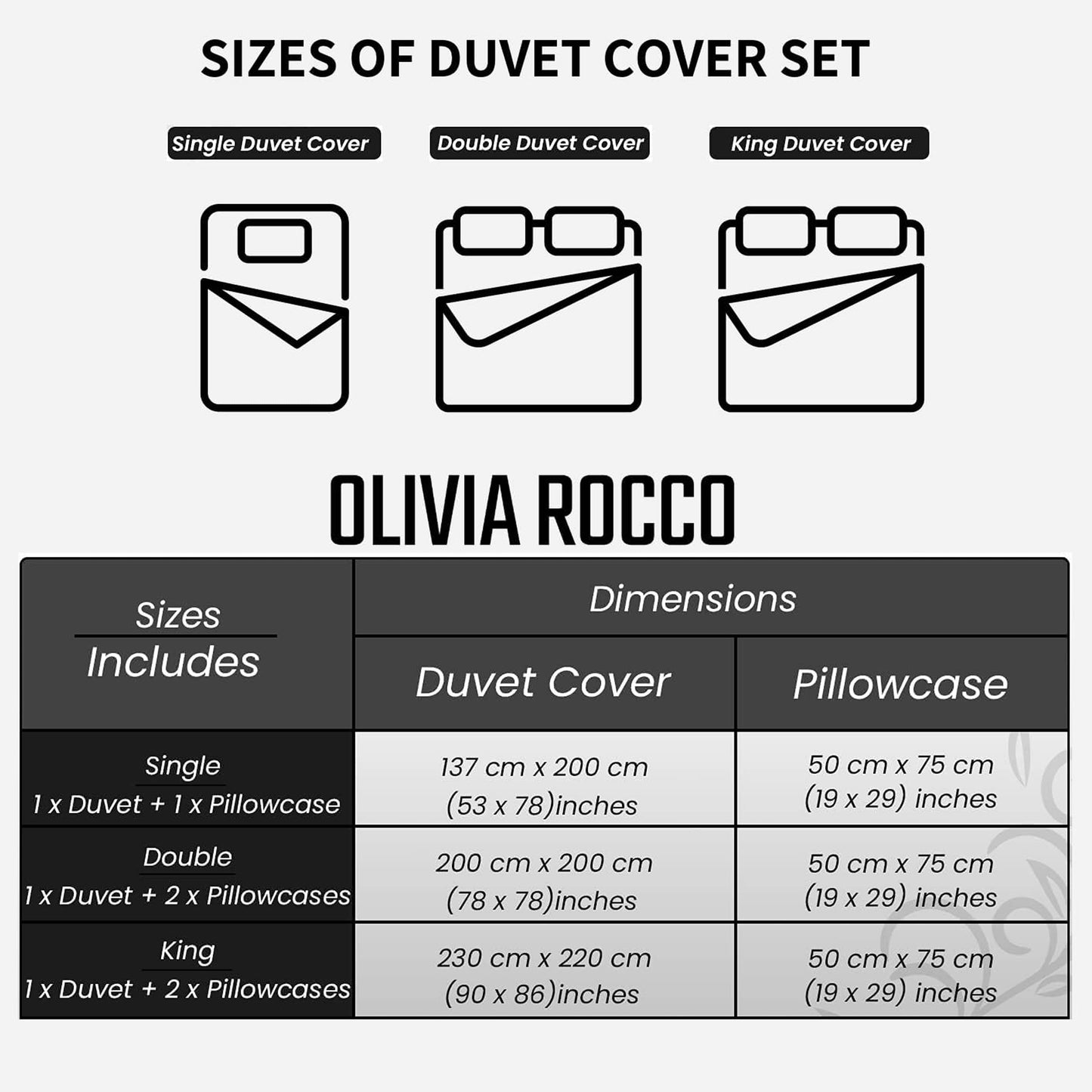 Taxila Duvet Cover Set Easy Care Quilt Covers with Pillowcases Super Soft Reversible Bedding Bed Linen Sets for Bedroom Décor by OLIVIA ROCCO