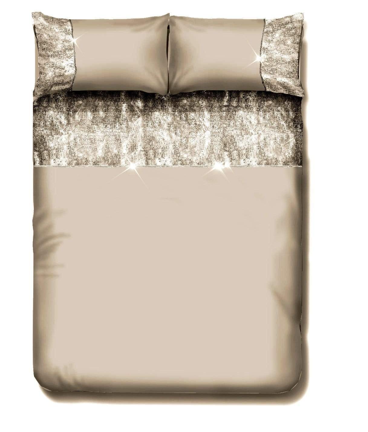 Valentina Ultra-Soft Duvet Set with Crushed Velvet Trim and Diamante Detailing in Double King Super King Sizes OEKO-TEX Certified by OLIVIA ROCCO