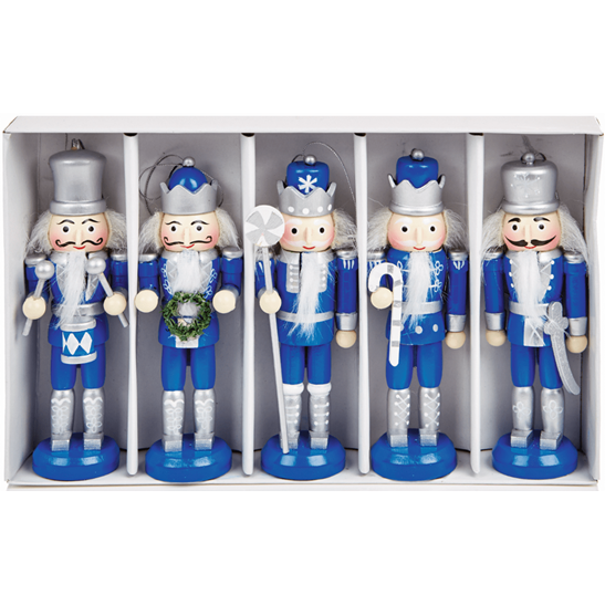 Premier Decorations 5PC Nutcrackers - Blue