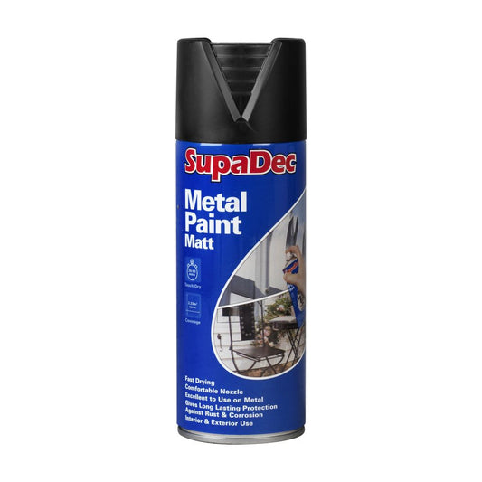 SupaDec Metal Spray Paint 400ml Matt Black
