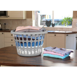 TML Round Laundry Basket Silver