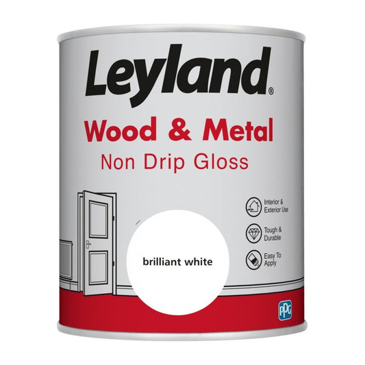 Leyland Wood & Metal Non Drip Gloss 750ml Brilliant White