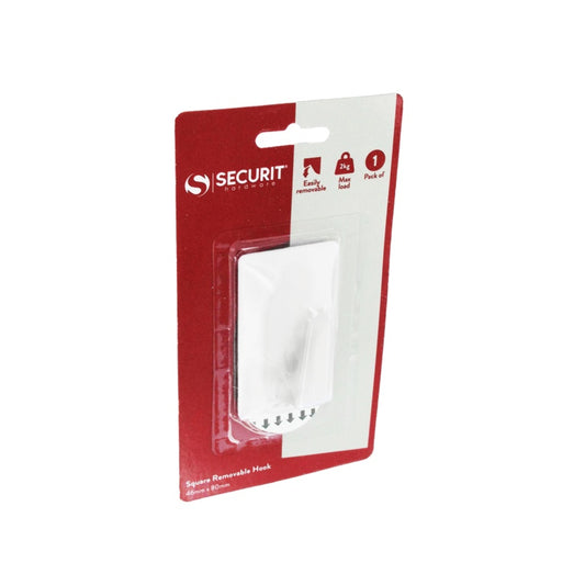 Securit Removable Square Hook White 45 x 80mm