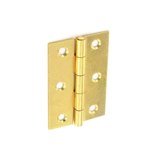 Securit Steel Butt Hinges Brass Plated (Pair) 100mm