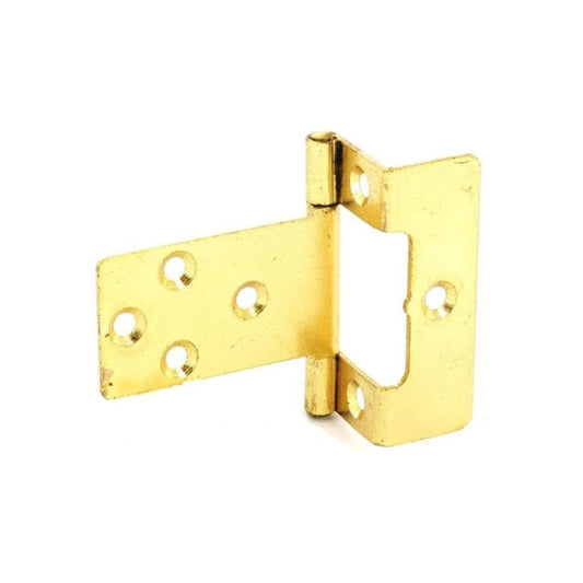 Securit Flush Hinges 5/8" Cranked Brass Plated (Pair) 50mm